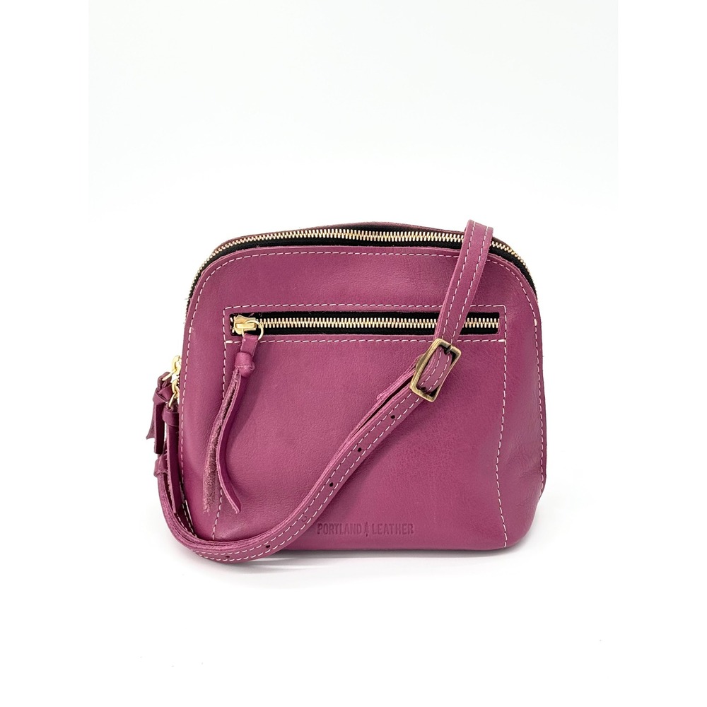 Portland Leather Goods Luna Small Crossbody Bag Plum Purple Leather Retired